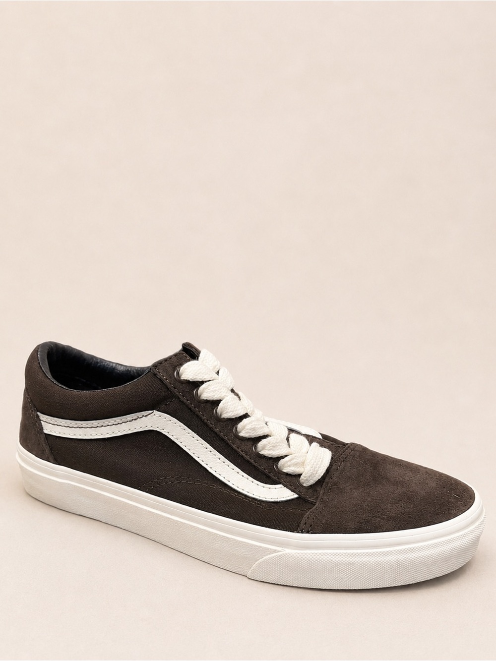 NIB NWT Vans OLD SKOOL OVERSIZED LACE Brown Suede Sneaker Shoe UNISEX M 8.5 W 10
